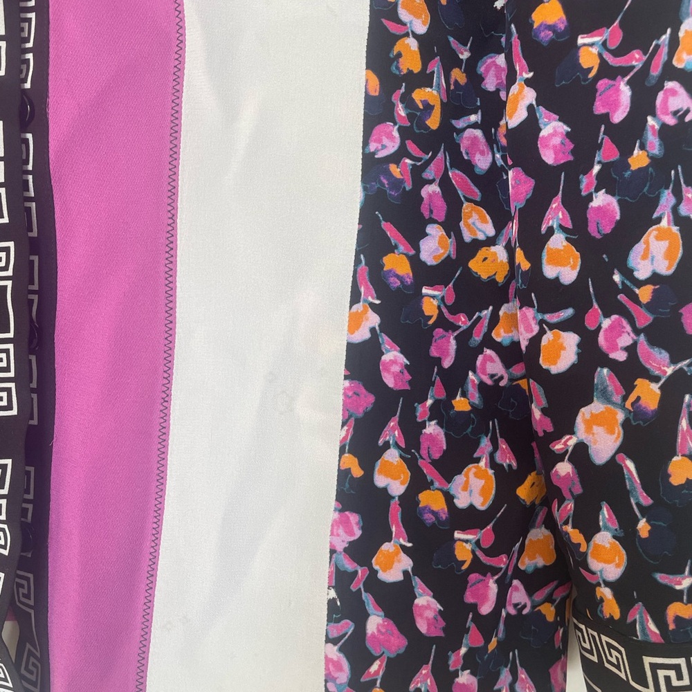 Versace Black And White Geometric Patterned Blouse - image 5